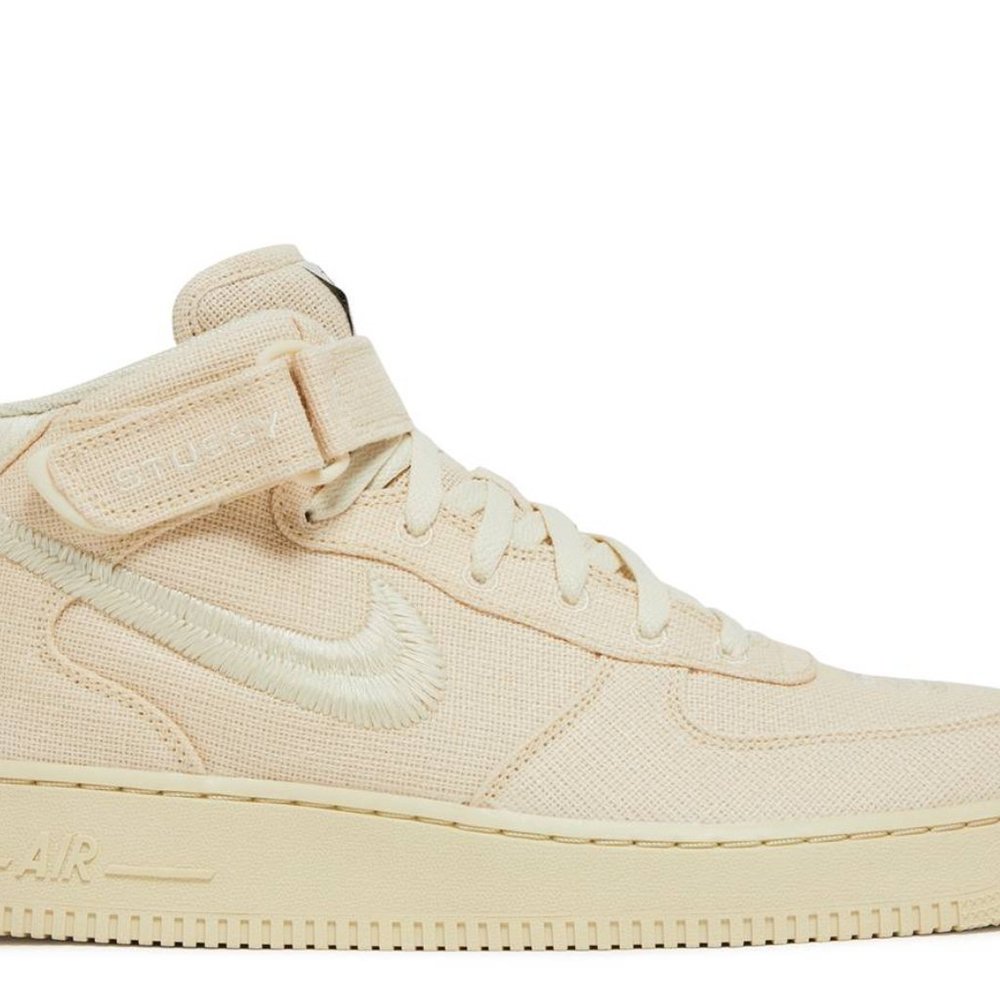 NIKE Stussy x Air Force 1 Mid 'Fossil' Size 8W, 6.5M